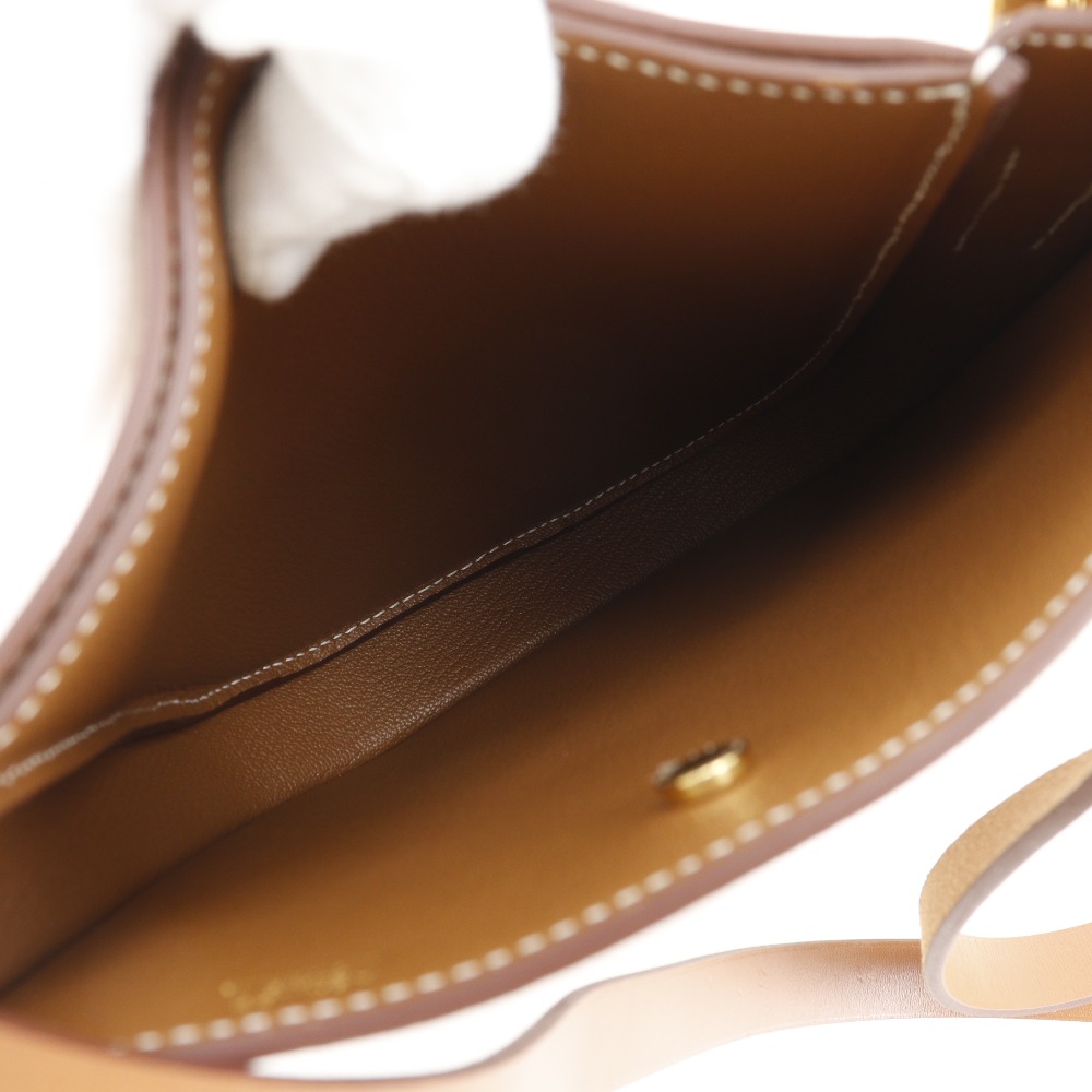 HERMES Perspective Cavalier 21 Shoulder Bag gold Brown Togo