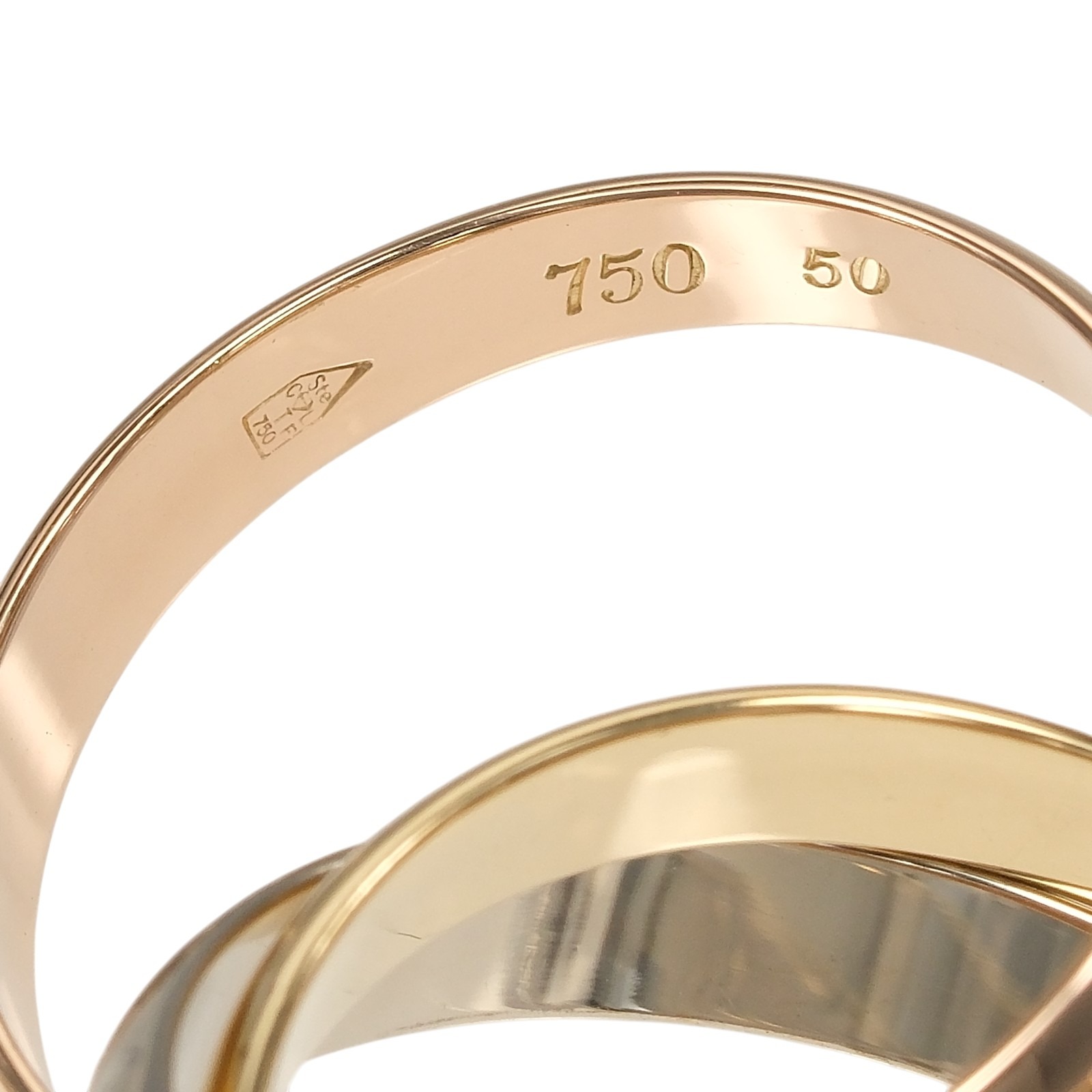 美品 Cartier Trinity ring YG WG PG CARTIER Trinity Ring 0.1