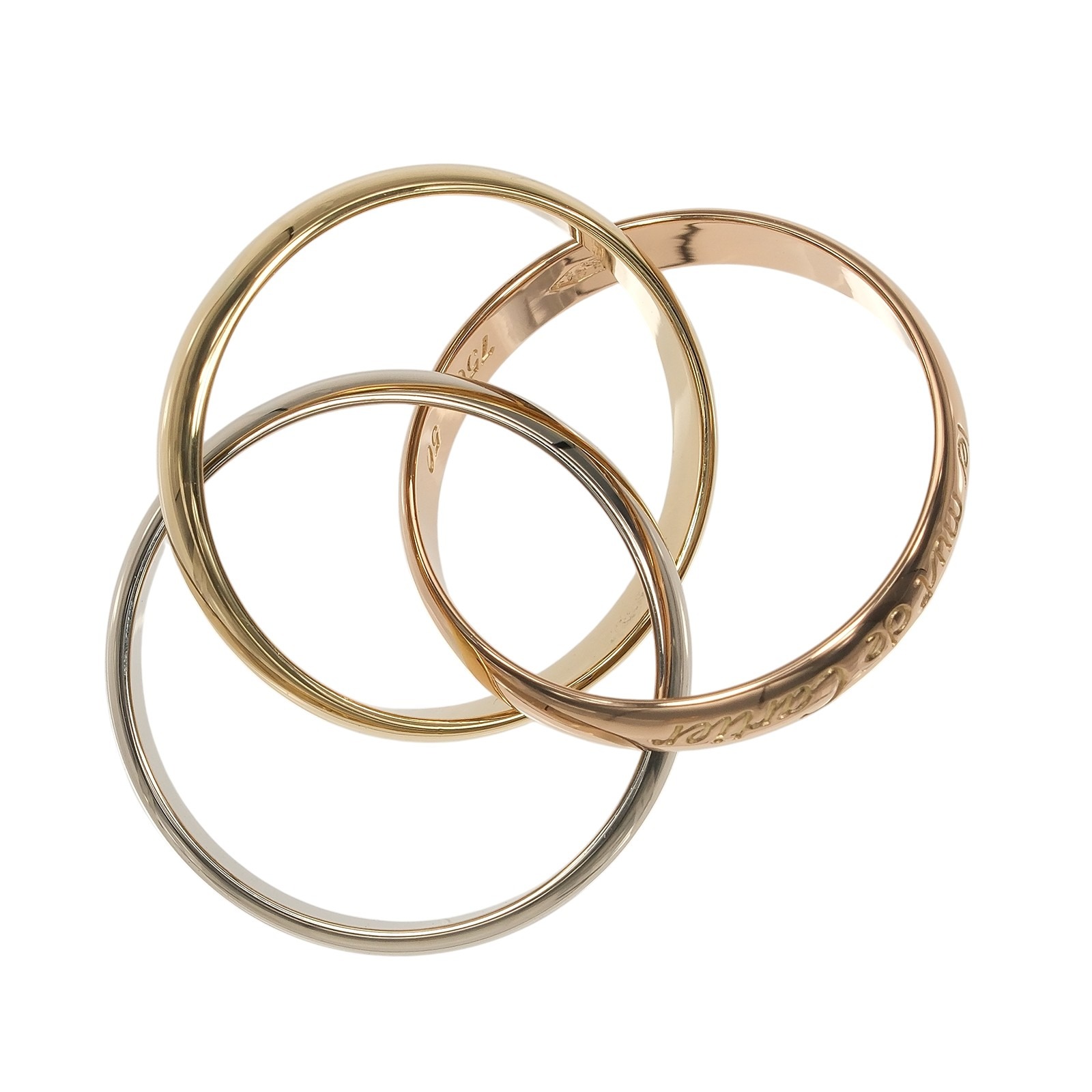 美品 Cartier Trinity ring YG WG PG CARTIER Trinity Ring 0.1