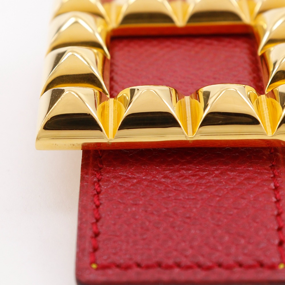 HERMES Medor belt reversible vintage Red / yellow leather Women HERMES Medor belt reversible vintage Red / yellow leather  main image 3