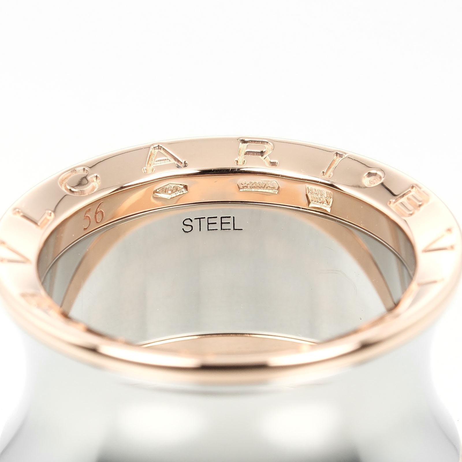 BVLGARI B Zero1 【ジャンク】 Bvlgari B.Zero1 Stretch Band 18K 750 White Gold Bulgari Ring