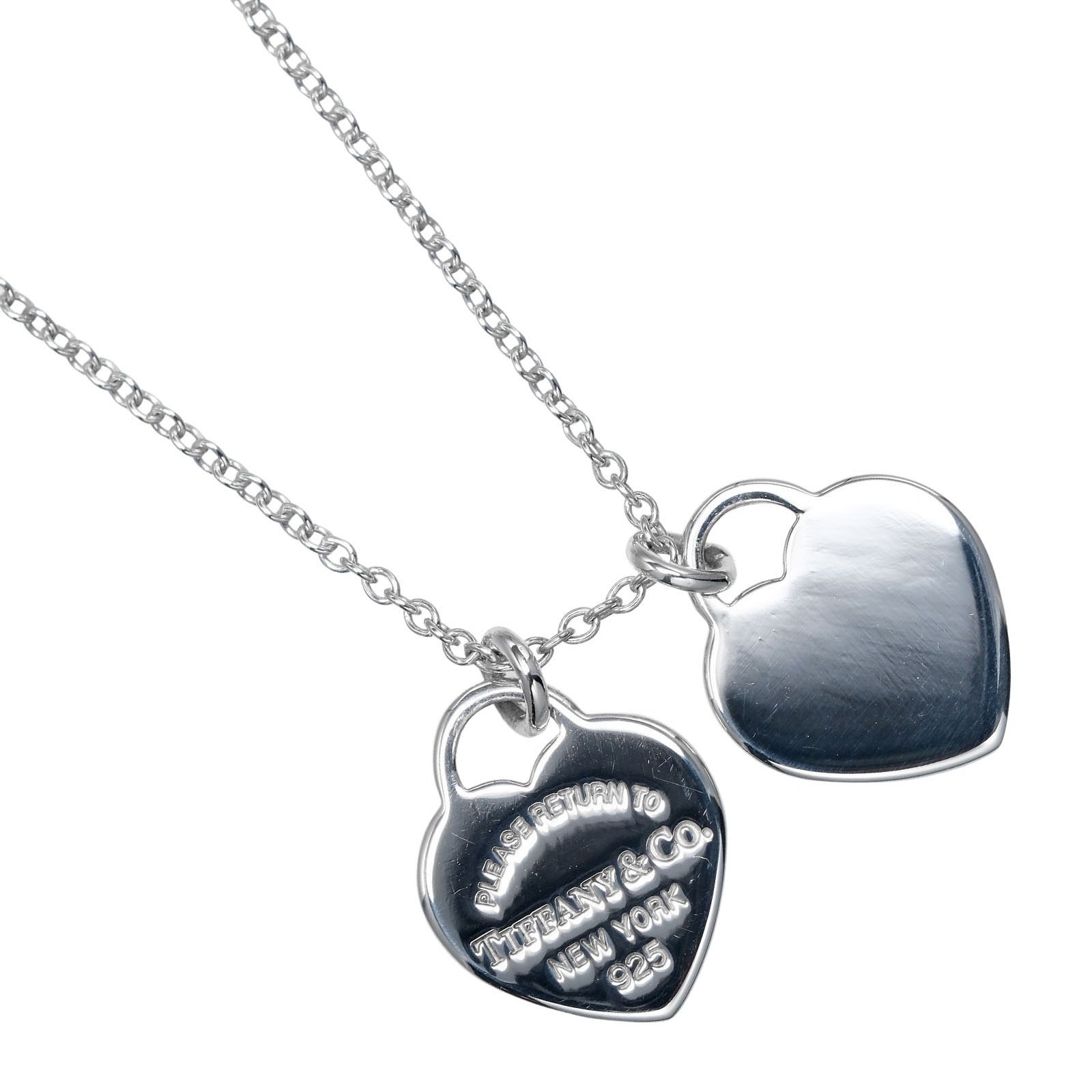 Return to Double Mini Heart Tag Necklace