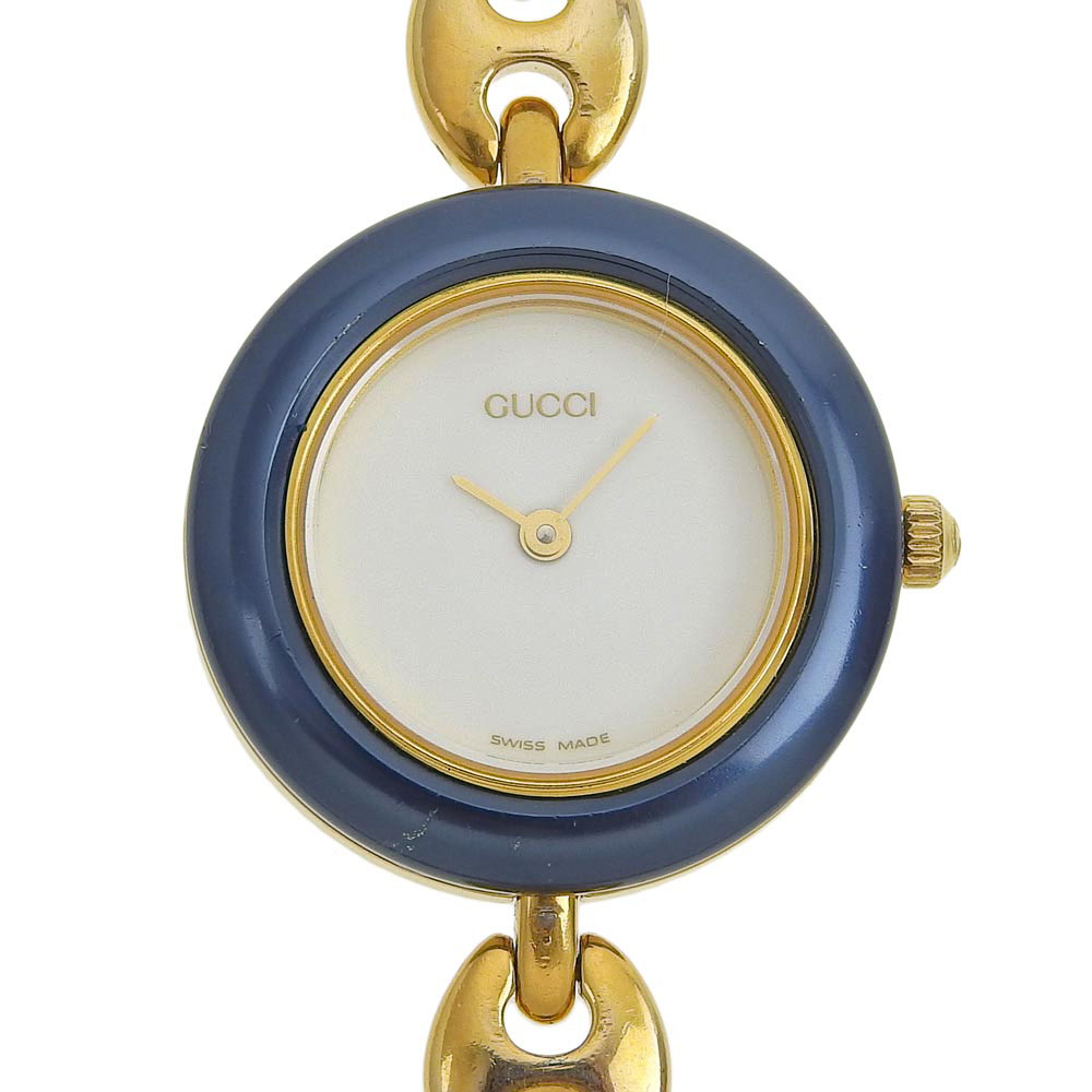 GUCCI】グッチ チェンジベゼル 11/12.2 金メッキ ゴールド クオーツ