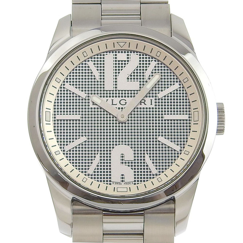 【BVLGARI】ブルガリ オクト BGO38S ステンレススチール×クロコダイル 黒 自動巻き メンズ 黒文字盤 腕時計