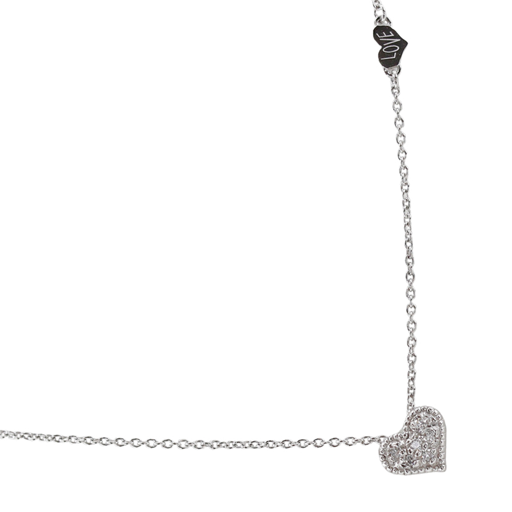 STAR JEWELRY K18WG ダイヤモンド ネックレス (ハートモチーフ) 品番