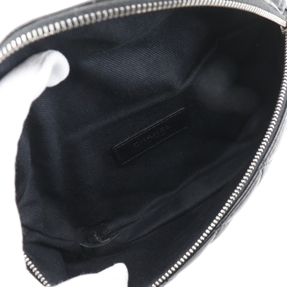CHANEL Matelasse Waist Bag Belt Uniform Lambskin Black Women\'s CHANEL Matelasse Waist Bag Belt Uniform Lambskin Black  main image 3