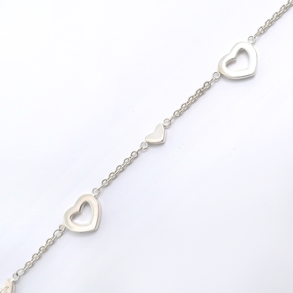 TIFFANY&Co. Heart link Bracelet Silver925 6.8g Women | eBay
