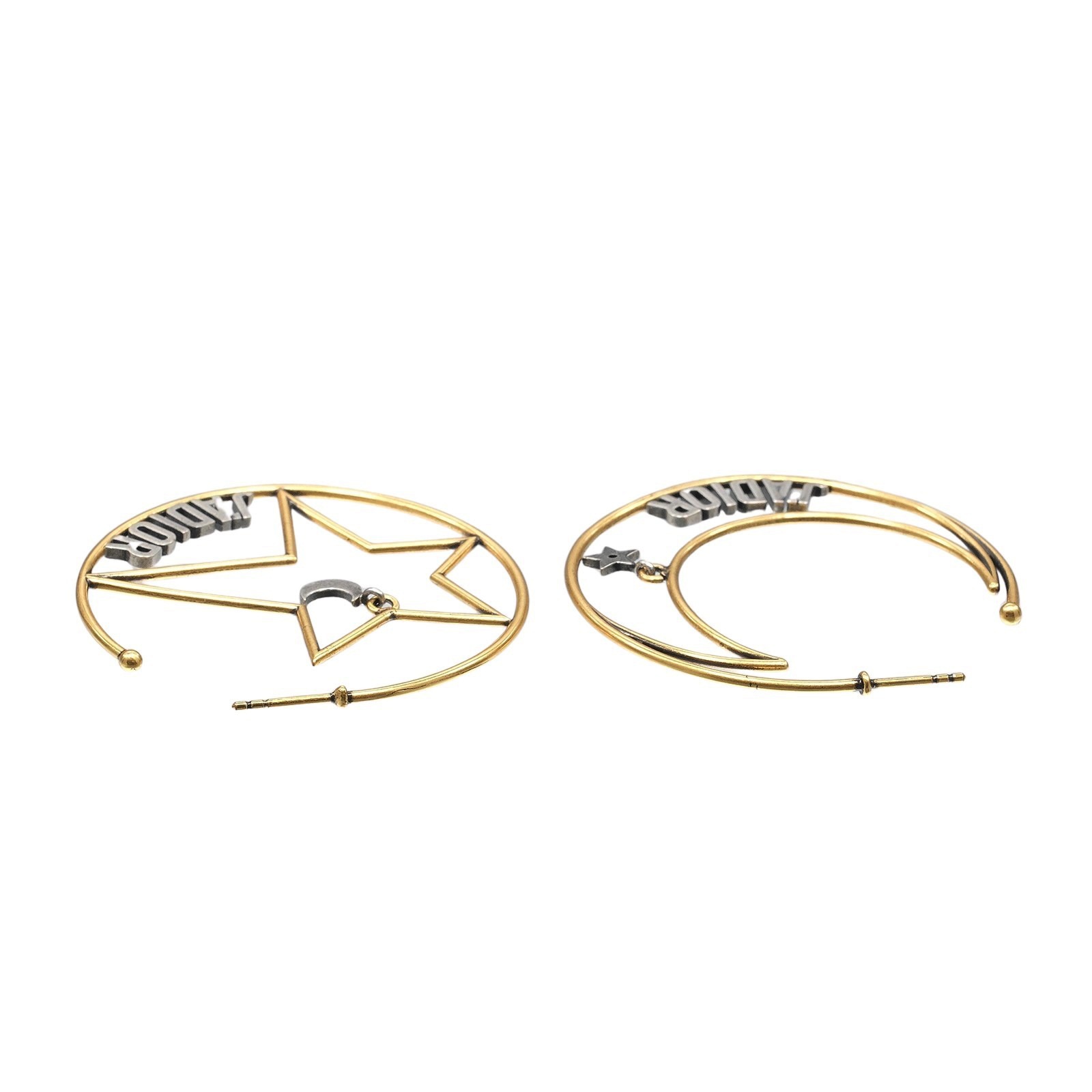 Dior Moon & Star J'ADIOR Hoops Piercing Plated Gold 7.5g Women | eBay