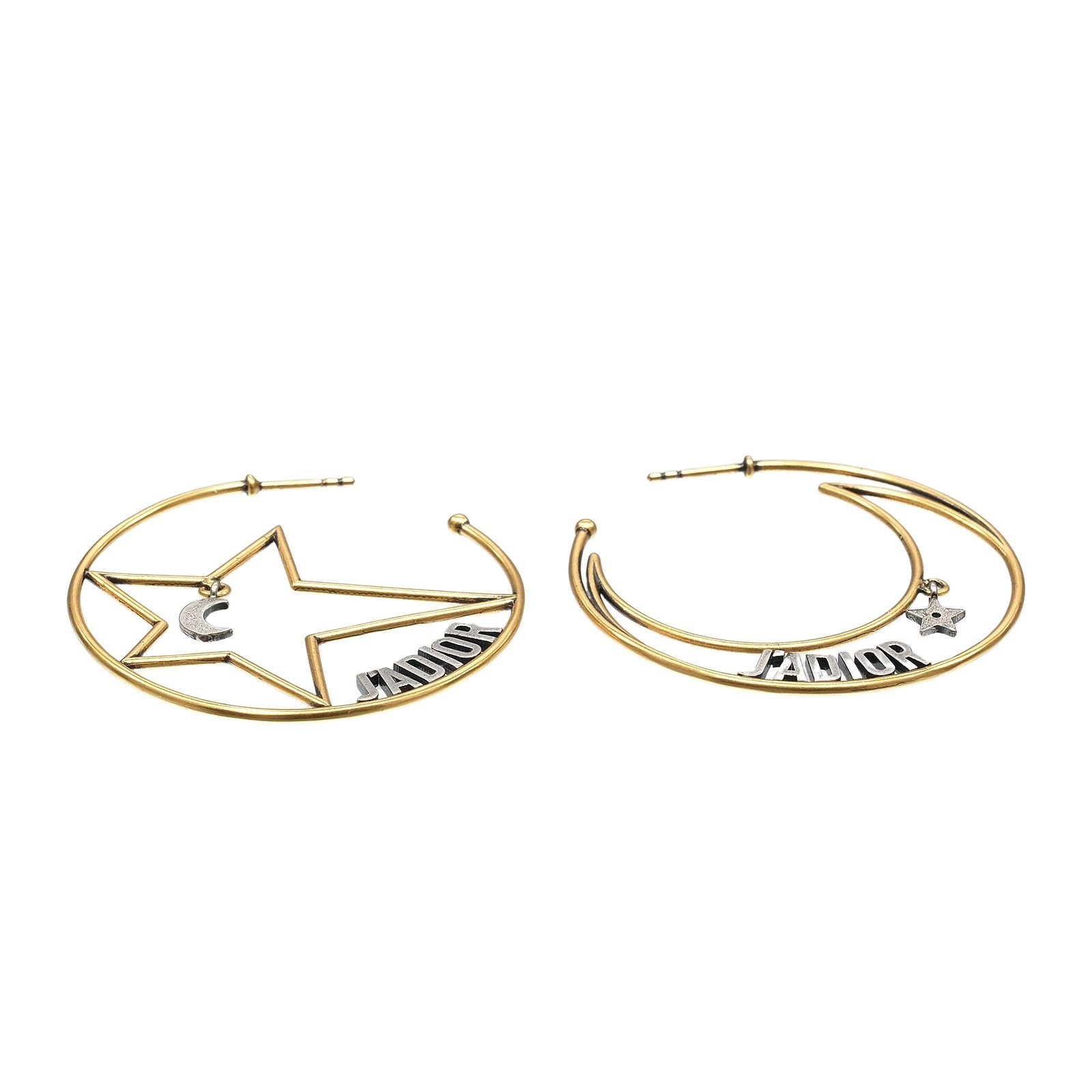 Dior Moon & Star J'ADIOR Hoops Piercing Plated Gold 7.5g Women | eBay