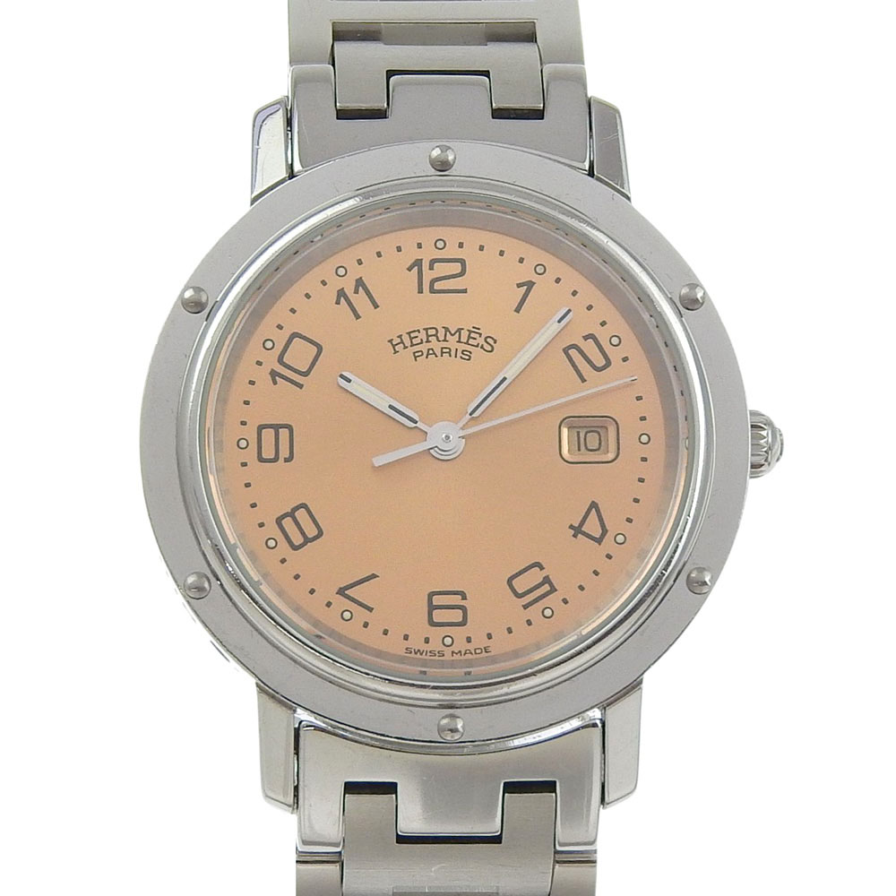 HERMES Clipper Watches CL4.410 pinkDial Stainless Steel  display picture 1