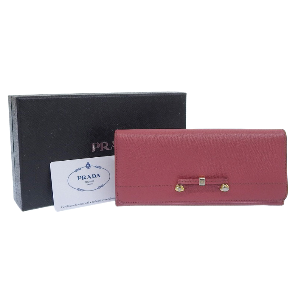 PRADA 1M1132 ribbon purse Peonia pink Safiano Women | eBay