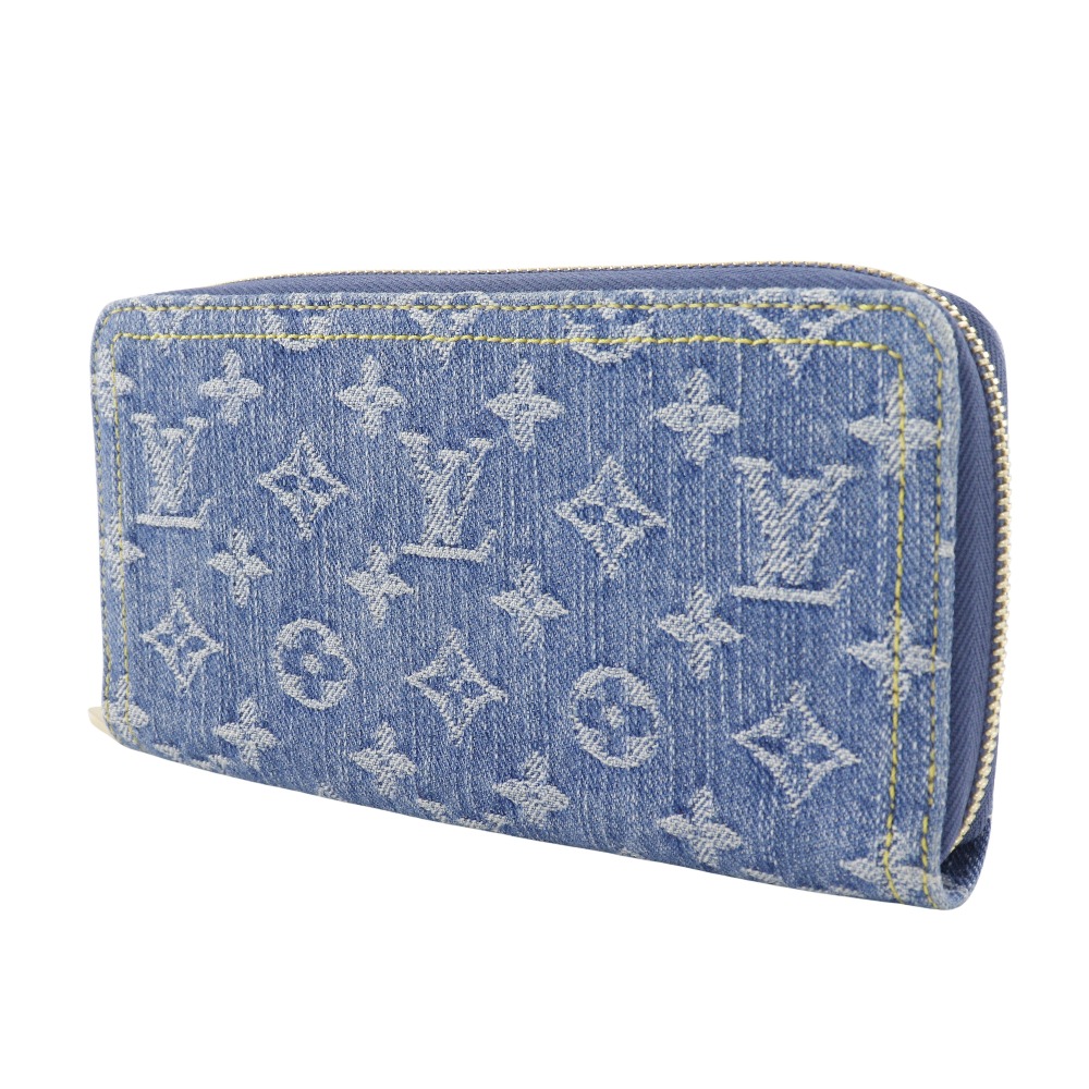 LOUIS VUITTON財布 LOUIS VUITTON Zippy wallet Purse M82958 Blue Monogram denim unisex