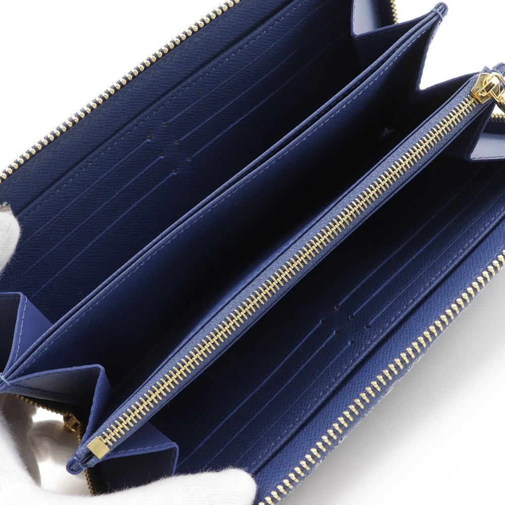 LV ルイ・ヴィトン LOUIS VUITTON Zippy wallet Purse M82958 Blue Monogram denim unisex