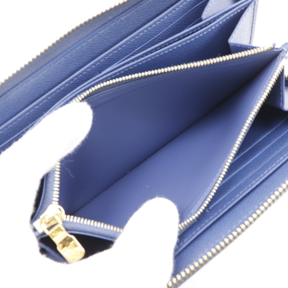 LOUIS VUITTON Zippy wallet Purse M82958 Blue Monogram denim unisex