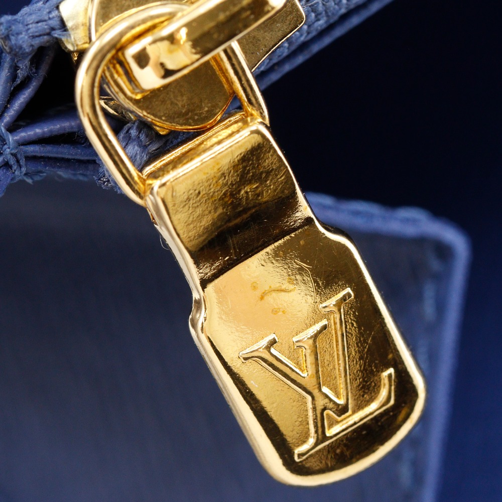 LOUIS VUITTON Zippy wallet Purse M82958 Blue Monogram denim unisex