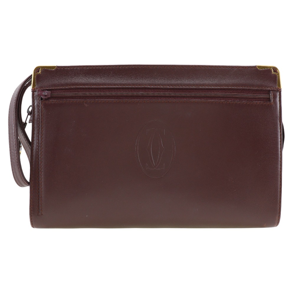 Cartier カルティエ 名刺入れ ブラックx ボルドー箱付き 持ち手袋付き