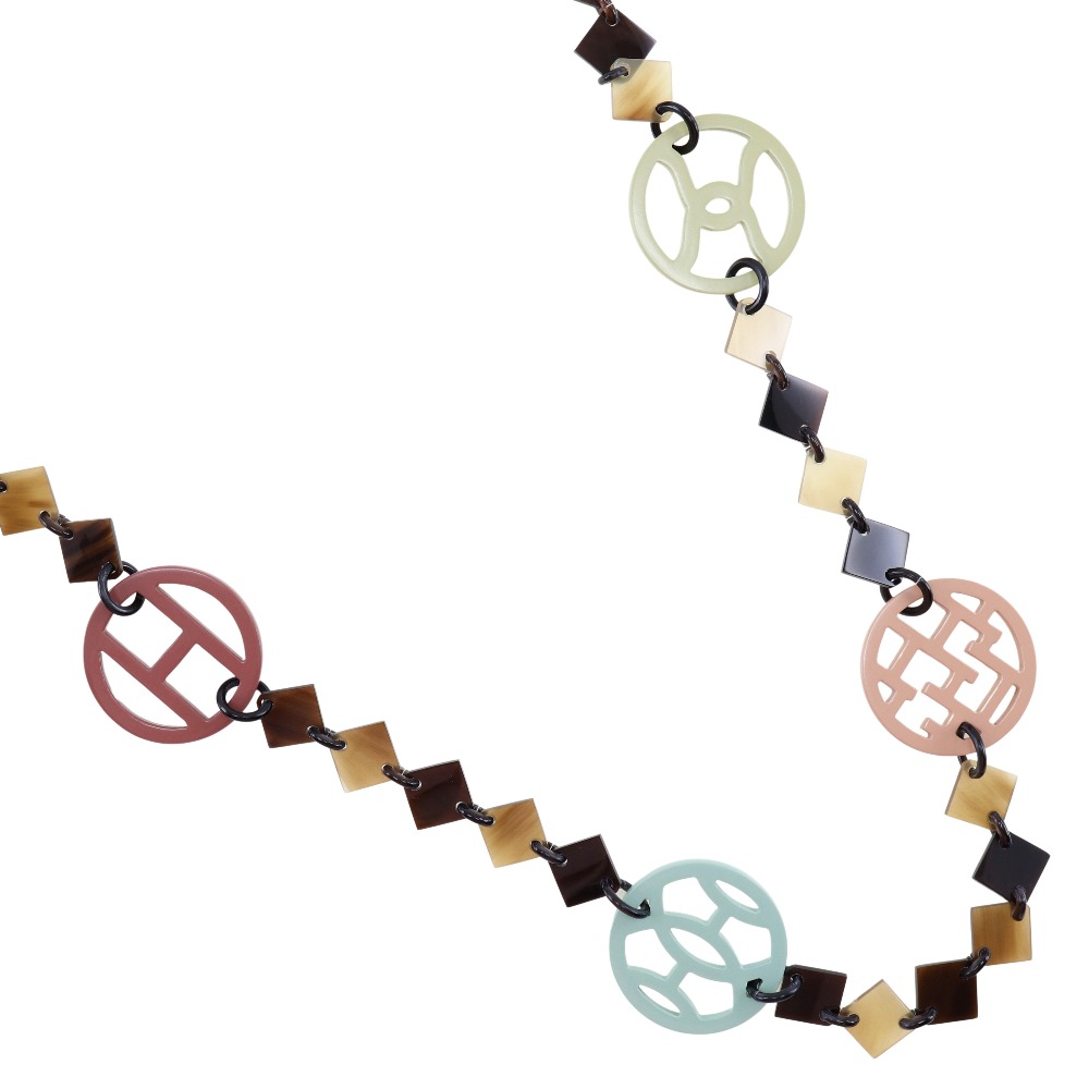 超希少】 エルメス ディーヴァ バッファローホーン ロングネックレス  