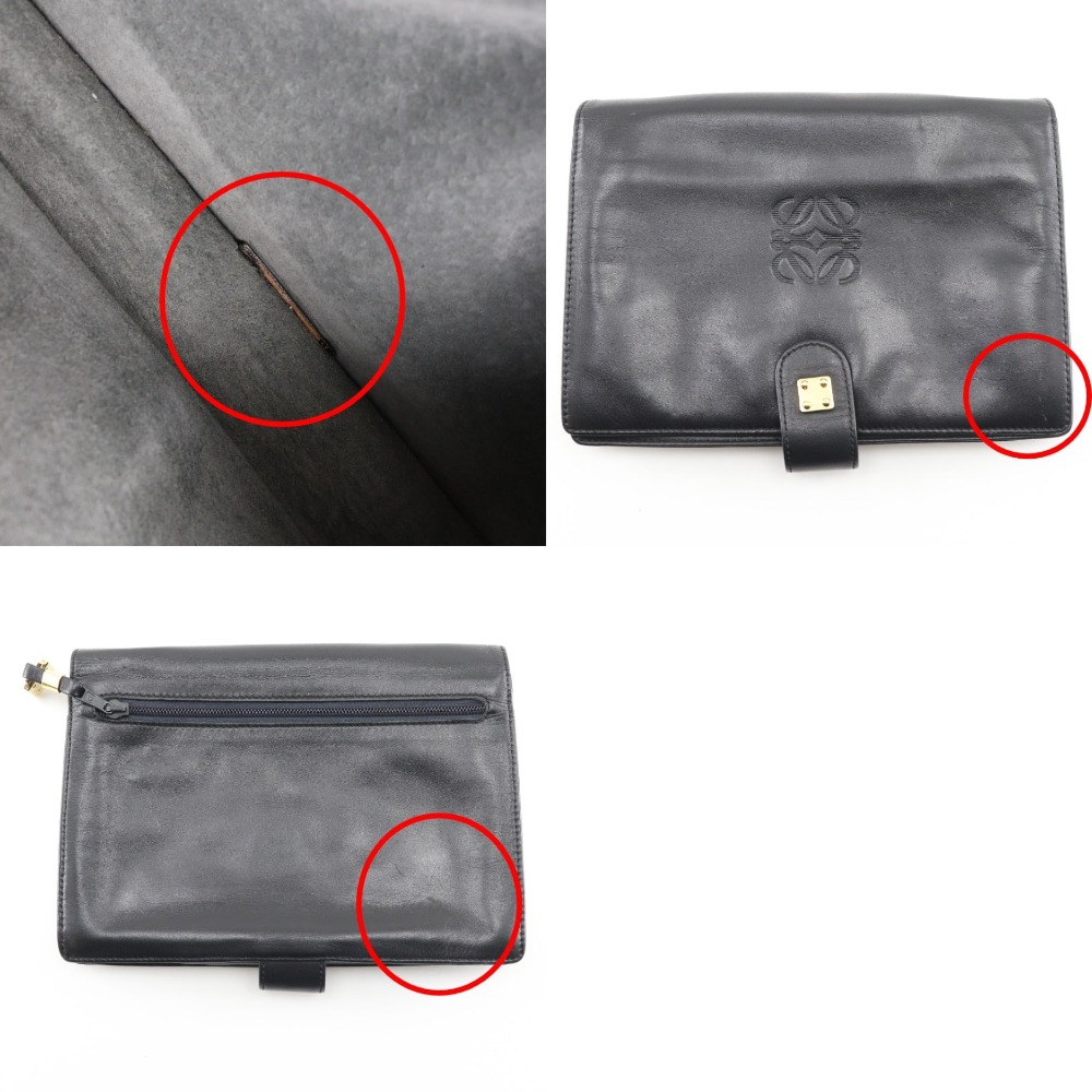 LOEWE ロエベ クラッチバッグ アナグラム 正そ レザー ヴィンテージ 