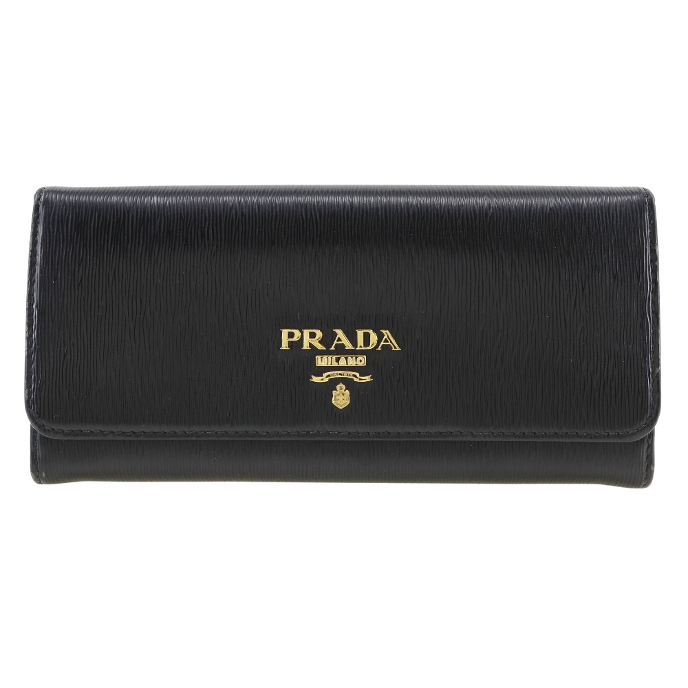 PRADA】プラダ 1MH132 サフィアーノ NERO 黒 レディース 長財布【中古 