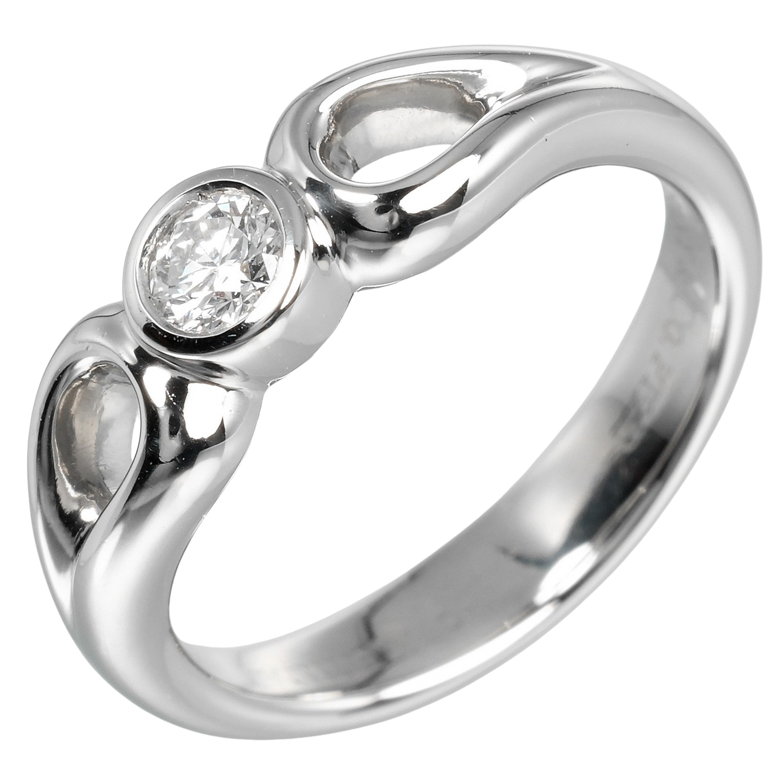 【VINTAGE TIFFANY】Double open teardropリング TIFFANY&Co. Double teardrop Ring Pt950Platinum/diamond #4.3