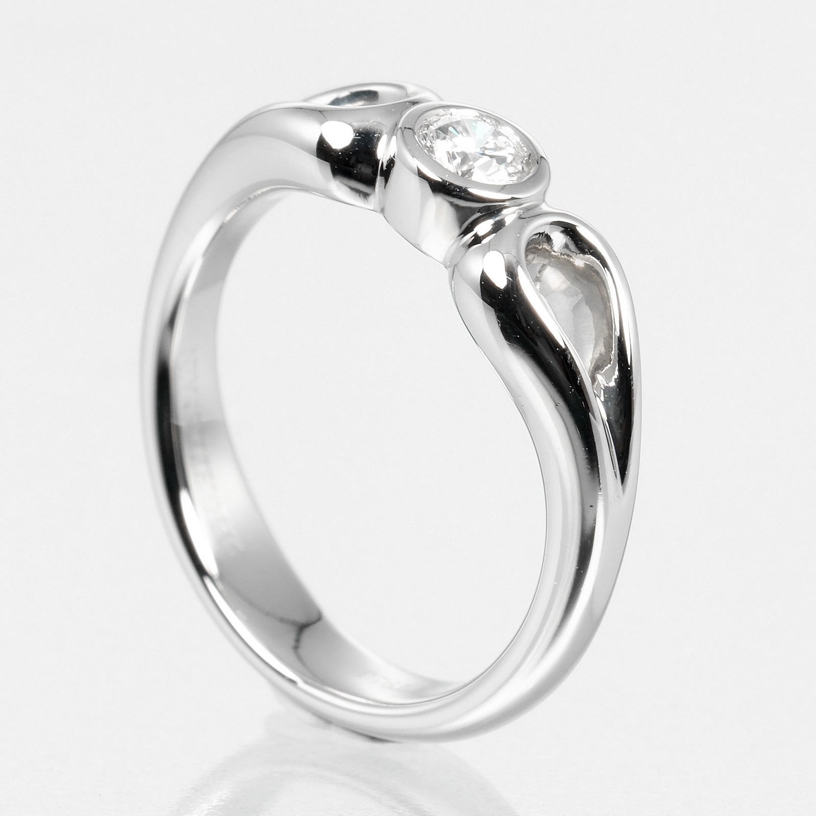 TIFFANY&Co. Double teardrop Ring Pt950Platinum/diamond #4.3