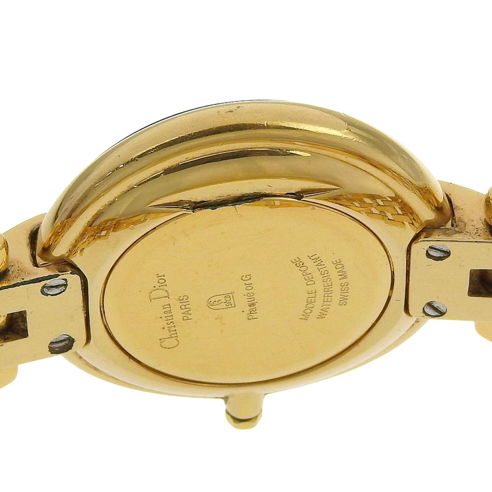 Dior Bagira Watches 47 152-2 blackDial Plated Gold Quartz 