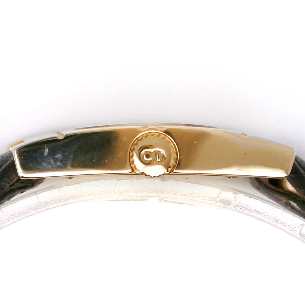 Dior Cannage Square Watches D82-150 blackDial Plated Gold