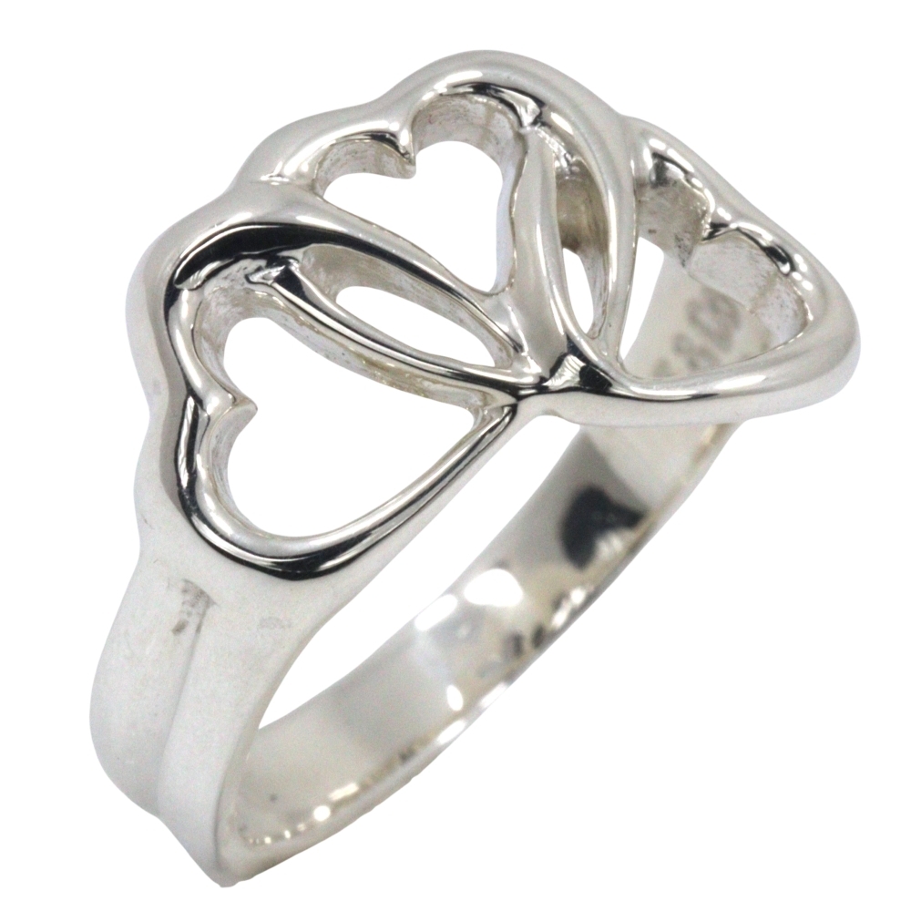 Tiffany & Co. シルバー ハートリング TIFFANY&Co. Triple heart Ring Silver925 #5.6(US Size) heart