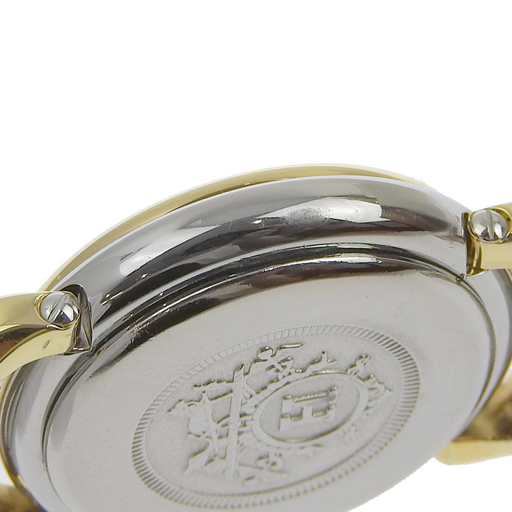 【HERMES】エルメス プルマン PU2.240 ステンレススチール×金メッキ シルバー クオーツ アナログ表示 レディース 白文字盤 腕時計