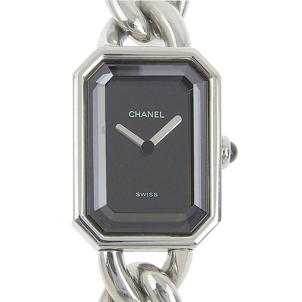 【CHANEL】シャネル プルミエールXL ダイヤベゼル Ｈ0113 K18イエローゴールド×ダイヤモンド ゴールド クオーツ アナログ表示 レディース 黒文字盤 腕時計