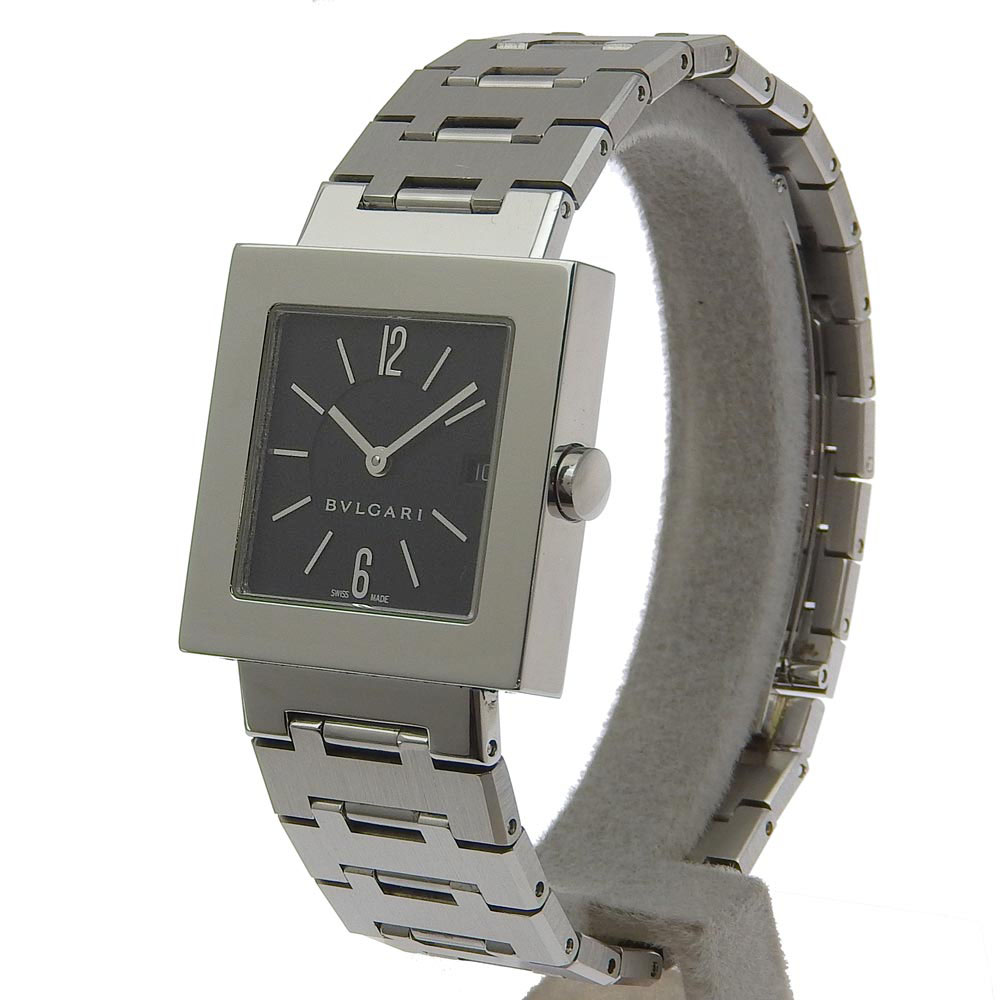 【BVLGARI】ブルガリ オクト BGO38S ステンレススチール×クロコダイル 黒 自動巻き メンズ 黒文字盤 腕時計