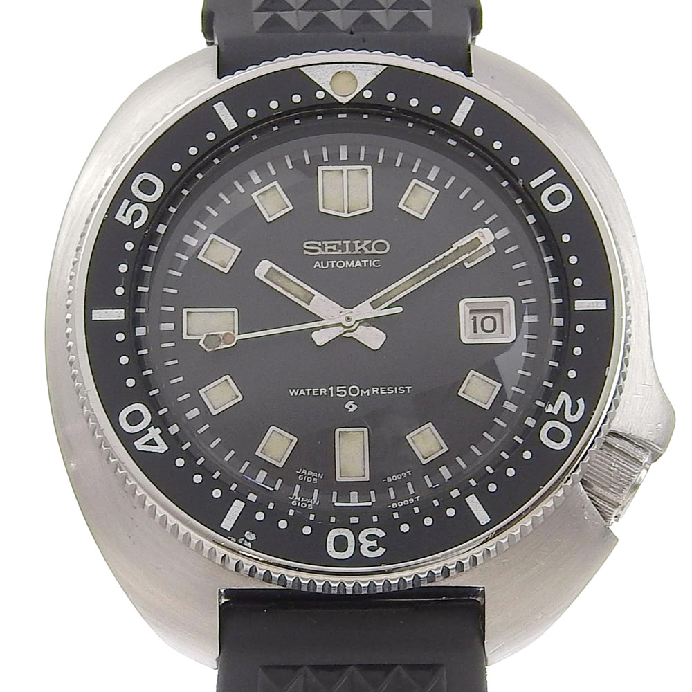 SEIKO】セイコー セカンドダイバー 植村直己モデル 6105-8110 ステンレススチール×ラバー 黒 自動巻き メンズ 黒文字盤 腕時計【中古】｜ SEIKO｜店舗買取｜腕時計＞デジタル腕時計｜USEDのアパレル通販サイト - SMASELL（スマセル）