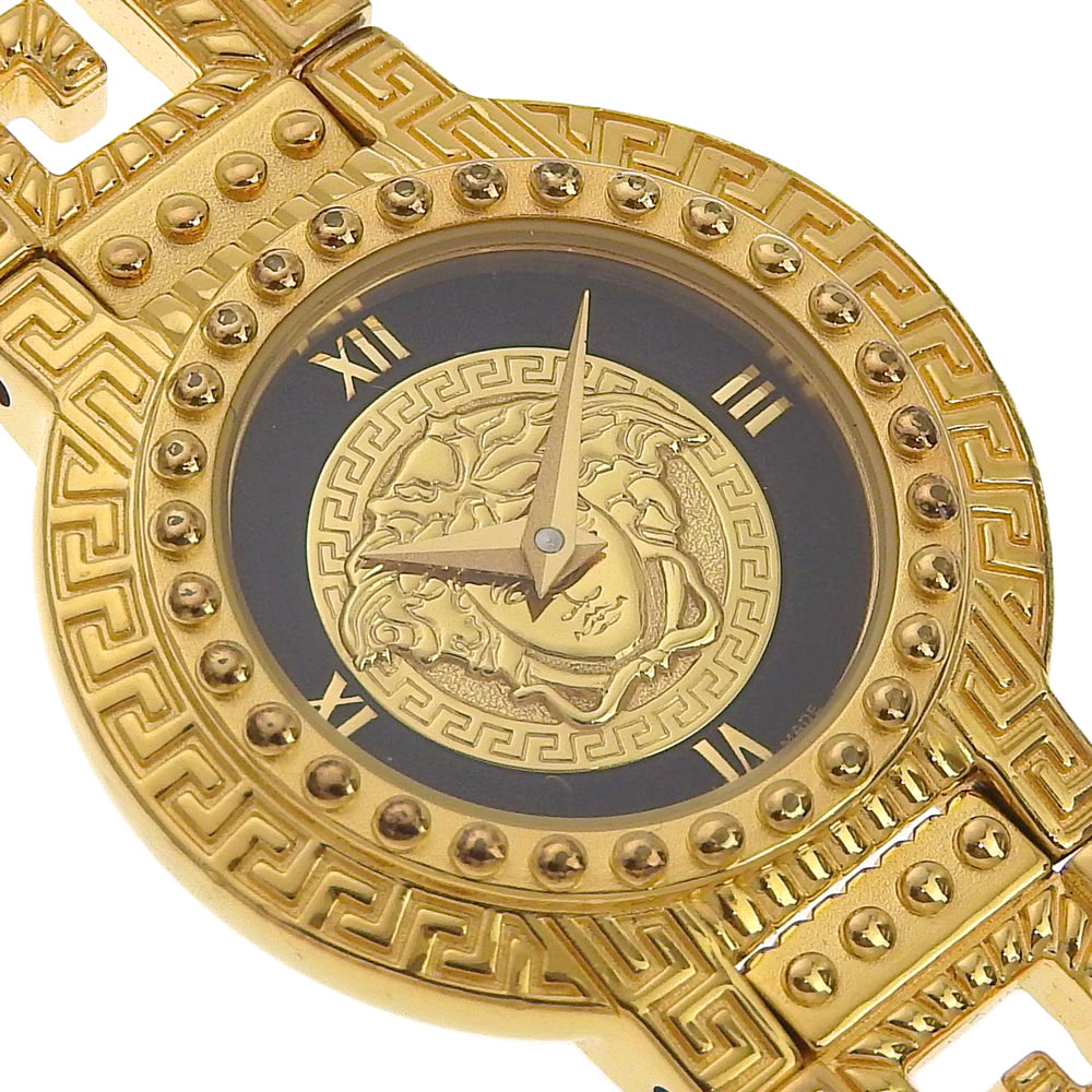 約25mmケース【VERSACE】ヴェルサーチ メデューサ 7009018 金メッキ ゴールド クオーツ アナログ表示 レディース ゴールド文字盤 腕時計