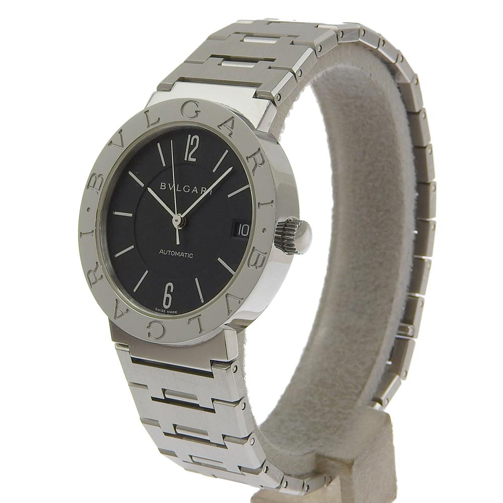 【BVLGARI】ブルガリ ブルガリブルガリ BB33SS ステンレススチール シルバー 自動巻き メンズ 黒文字盤 腕時計