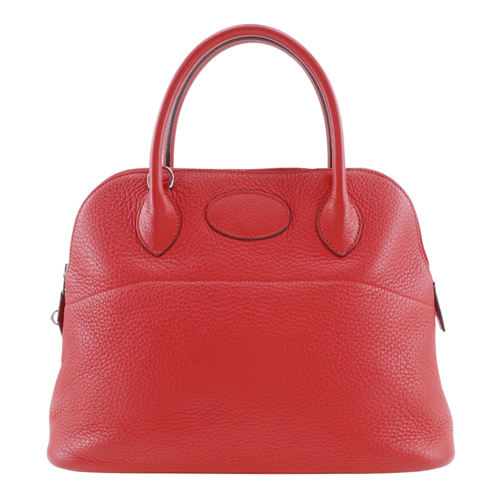 HERMES Bolide31 Handbag Rouge coo Red/Silver Hardware Taurillon Clemence Women