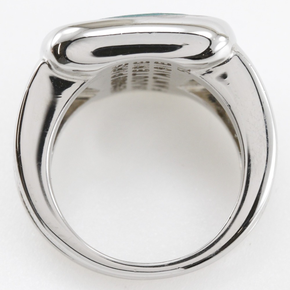 HERMES Corozo Ring Silver/Green metallic #5.6(US Size) 10.1g Women
