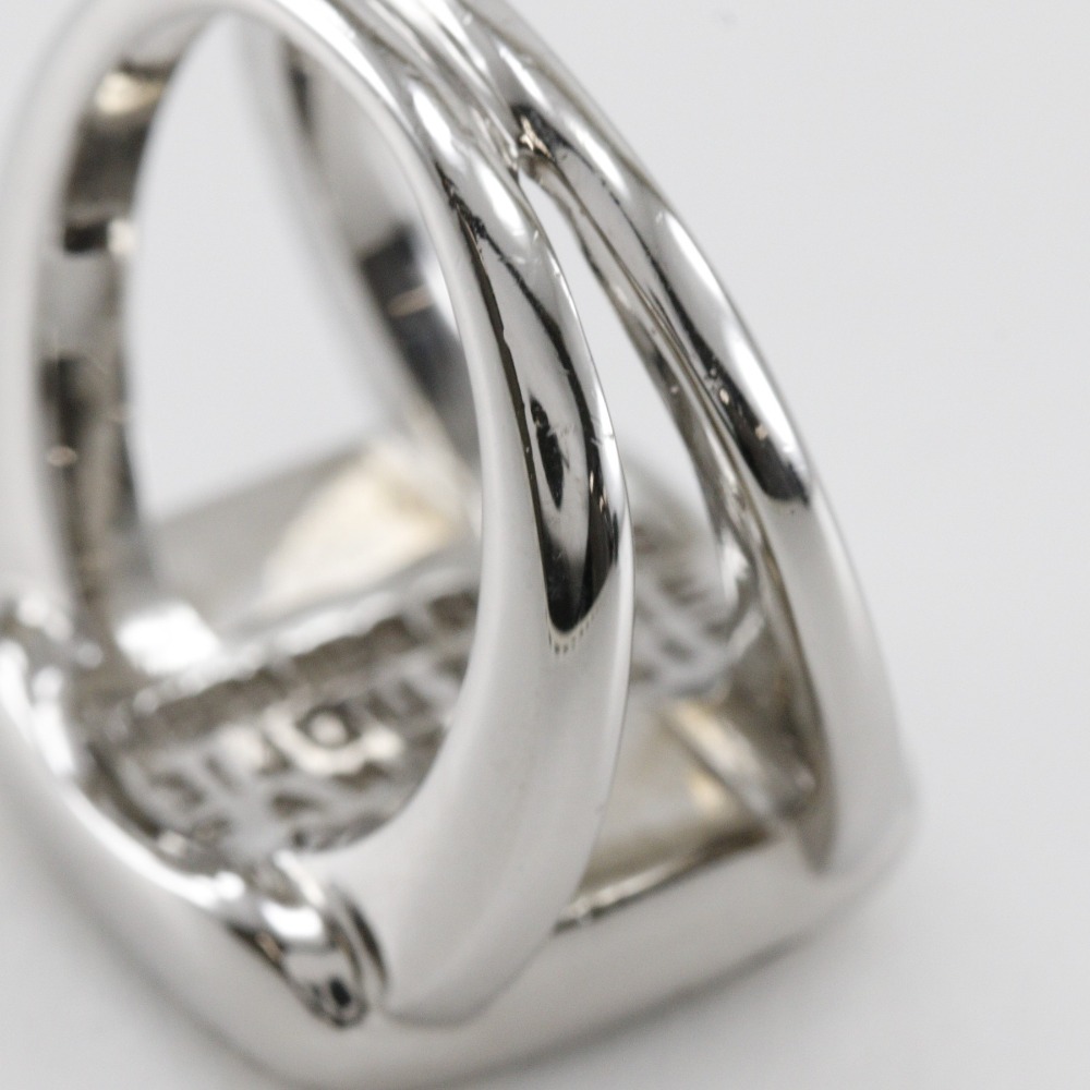 HERMES Corozo Ring Silver/Green metallic #5.6(US Size) 10.1g Women