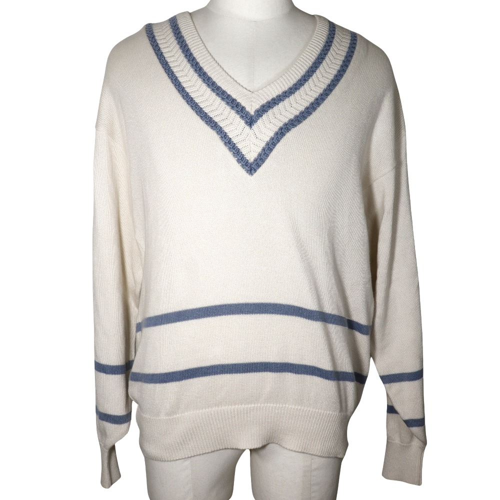 Dior Sports sweater V neck White cotton mens | eBay