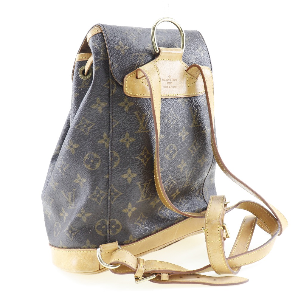 【LOUIS VUITTON】ルイ・ヴィトン モンスリMM ※ジャンク品 M51136 モノグラムキャンバス 茶 SP0967 レディース  リュック・デイパック【中古】