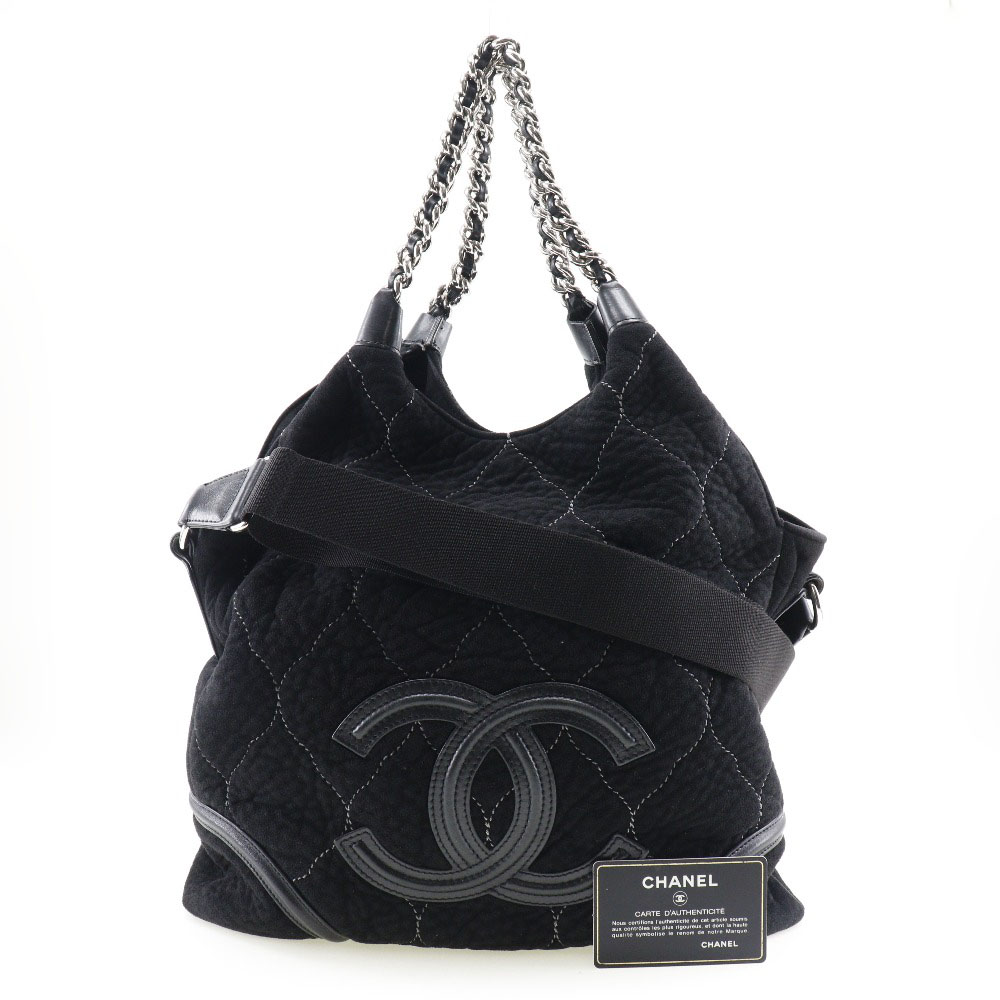 CHANEL】シャネル ココマーク 2WAYショルダー A40394 ムートン 黒 ...