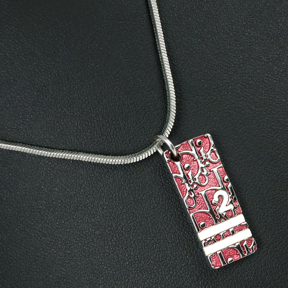 アクセサリー Christian Dior Trotter Silver Necklace Christian Dior Trotter Logo Necklace Silver x Blue Women | eBay