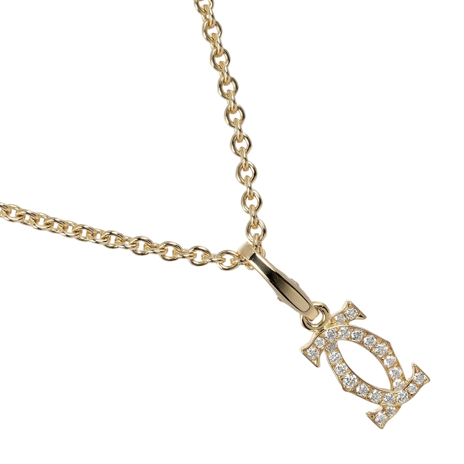 Cartier　(K18)　2Cチャーム CARTIER 2C Charm Necklace K18 yellow gold/diamond 9.69g