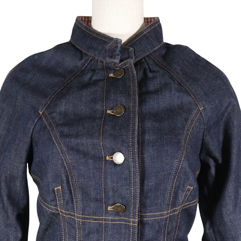 LOUIS VUITTON B Louis Vuitton Denim Jacket Logo Button Monogram