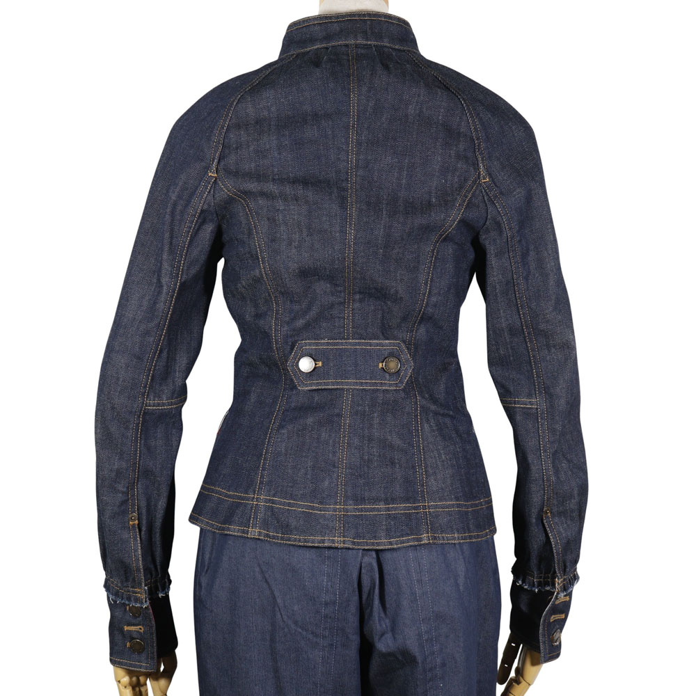 LOUIS VUITTON B Louis Vuitton Denim Jacket Logo Button Monogram