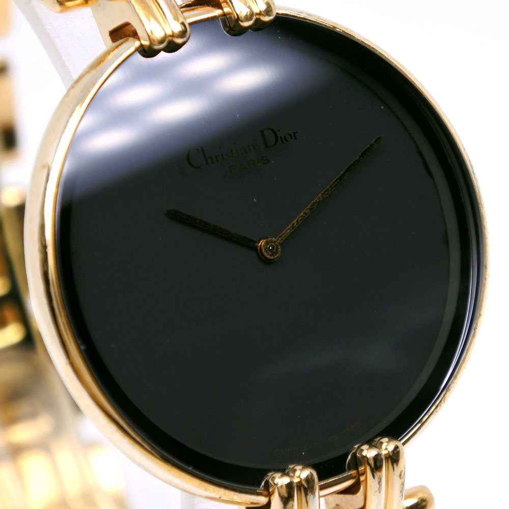 Dior Bakira Watches 47 154-2 blackDial Plated Gold Quartz Analog display mens Dior] Christian Dior Bakira Watch 47 154-2 Quartz  main image 2