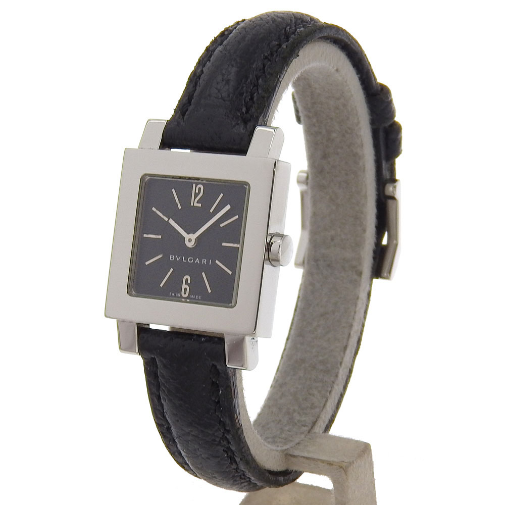 BVLGARI Quadrat Watches SQ22SL blackDial Stainless Steel 