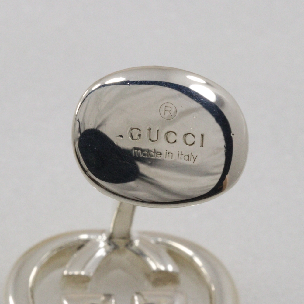 【GUCCI】グッチ インターロッキングG シルバー925 メンズ カフス【中古】