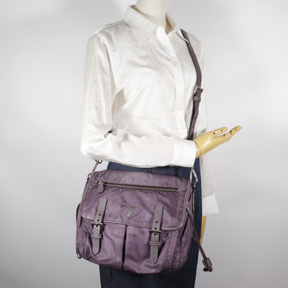 PRADA Shoulder Bag BT0687 MIRTILLO purple Nylon/leather Women | eBay