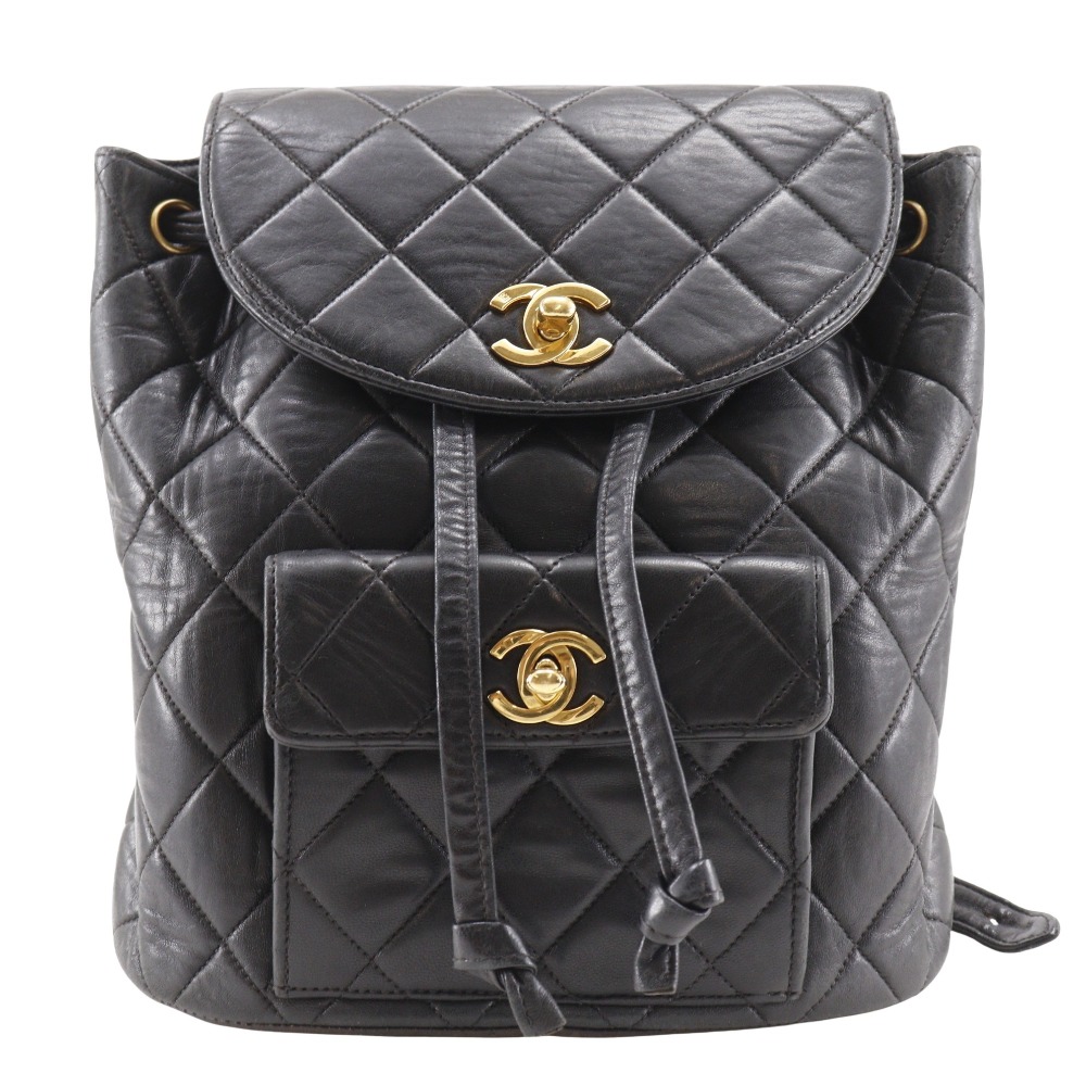 CHANEL Vintage Turn Lock Matelasse Backpack Lamb Skin CHANEL Matelasse Backpack with Coco Mark, Turnlock, and  main image 3