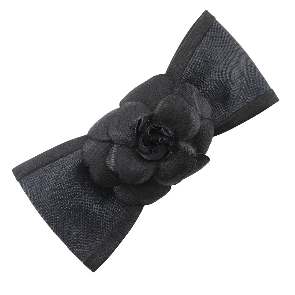 CHANEL Black Satin Ribbon Chanel Satin Bow CC Hair Clip Black 1825721 – FASHIONPHILE main image 4
